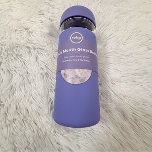 W&P Porter Glass Wide Mouth Water Bottle Protective Silicone Sleeve lavender